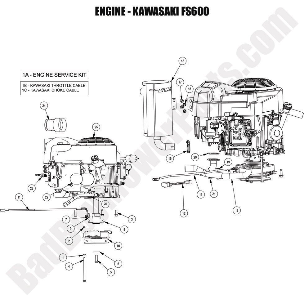 3551 - Bad Boy Mower Parts Lookup > 2024 > Revolt SD > Engine - Kawasaki FS600V